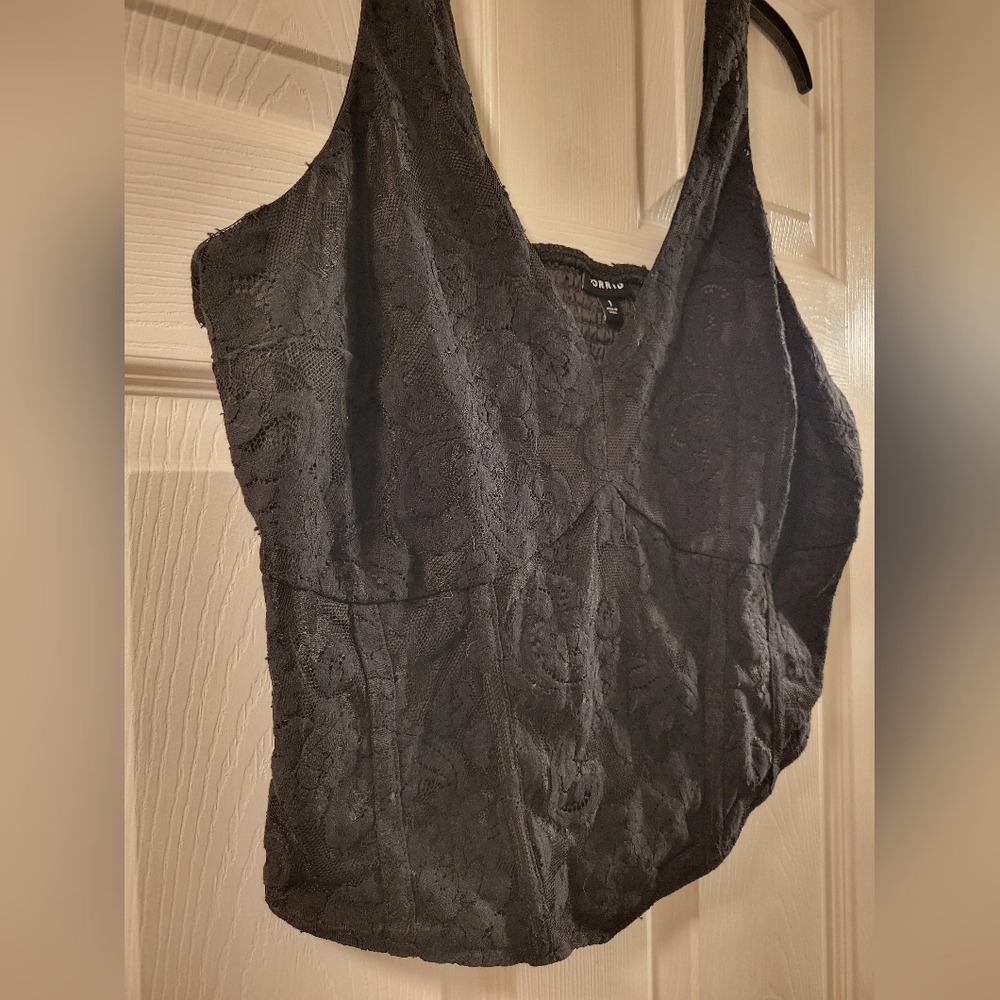 Torrid Black Lace V-Neck Top - Picture 4 of 5